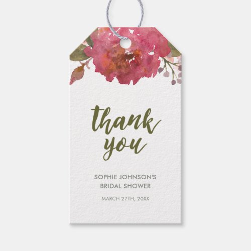 Purple Watercolor Floral Thank You Any Event Favor Gift Tags