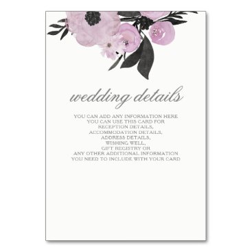 Purple Watercolor Floral Wedding enclosure cards