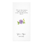 Purple watercolor floral wedding menu (Back)