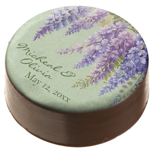 Purple watercolor floral wisteria lilac botanical  chocolate covered oreo