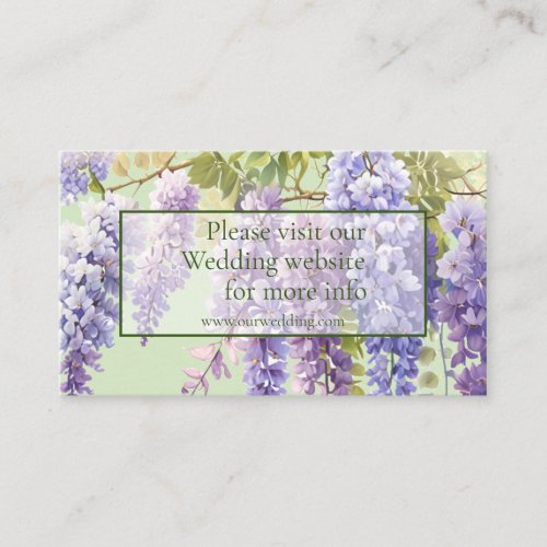 Purple watercolor floral wisteria lilac botanical  enclosure card