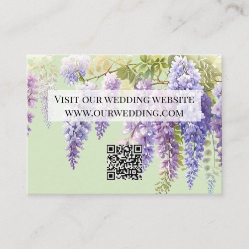 Purple watercolor floral wisteria lilac botanical  enclosure card