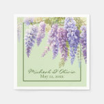 Purple watercolor floral wisteria lilac botanical  napkins