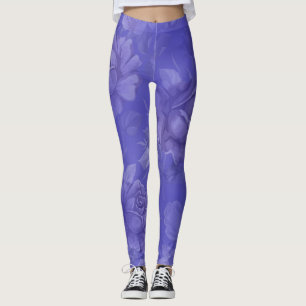 Purple Watercolor Floral Women Leggings