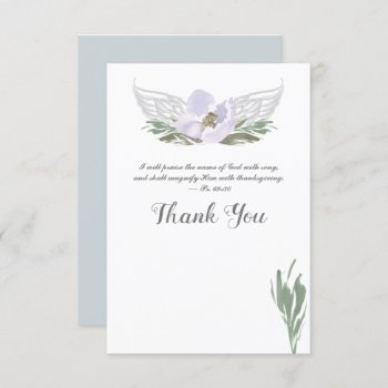 Purple Watercolor Florals Angel Wings Thank You Invitation by VGInvites at Zazzle