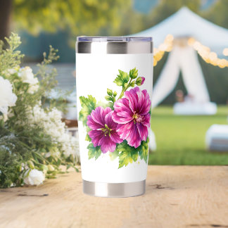 Purple Watercolor Flower Illustration  Insulated Tumbler
