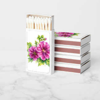 Purple Watercolor Flower Illustration  Matchboxes