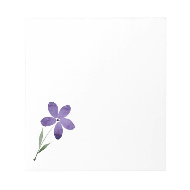 Purple Watercolor Flower Notepad (Front)