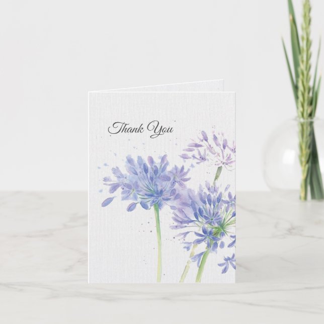 Purple Watercolor Flower Sympathy Thank You (Front)