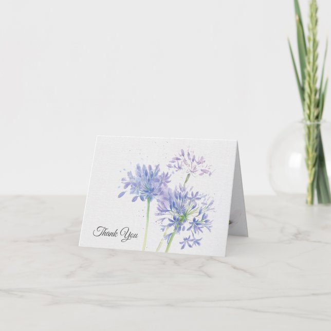 Purple Watercolor Flower Sympathy Thank You (Front)