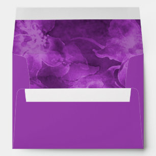 Purple Watercolor Flowers Envelope