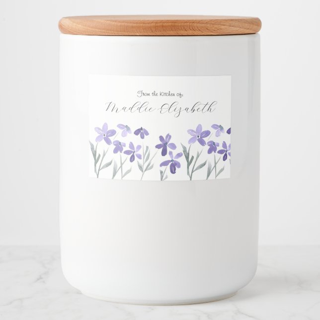  Purple Watercolor Flowers  labels (Front)