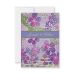 Purple Watercolor Flowers Wedding RSVP Card