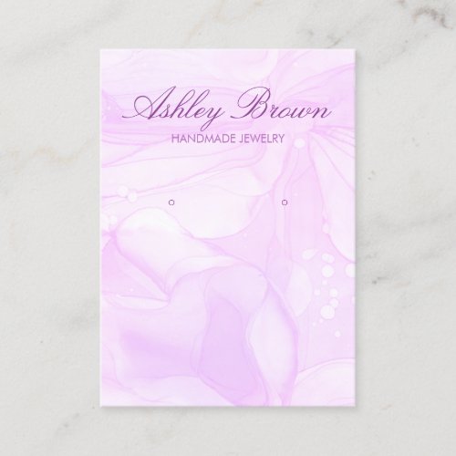 Purple Watercolor Handmade Jewelry Earring Display Business Card