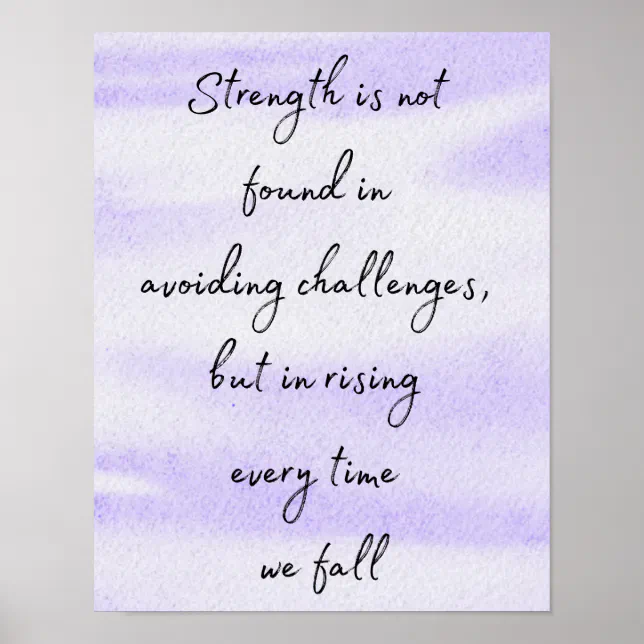 Purple Watercolor Inspirational Quote Poster | Zazzle