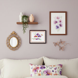 Purple watercolor iris personalized Plaque