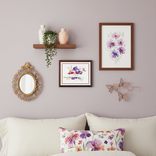 Purple watercolor iris personalized Plaque (Creator Uploaded)