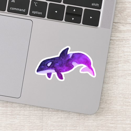 Purple Watercolor Killer Whale Orca Sticker