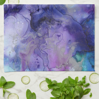 Purple watercolor kitchen towel