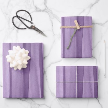 Purple Watercolor Lines Pattern Wrapping Paper Sheets by blueskywhimsy at Zazzle