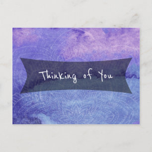 Purple Watercolor Mandala "Thinking of You" Postcard