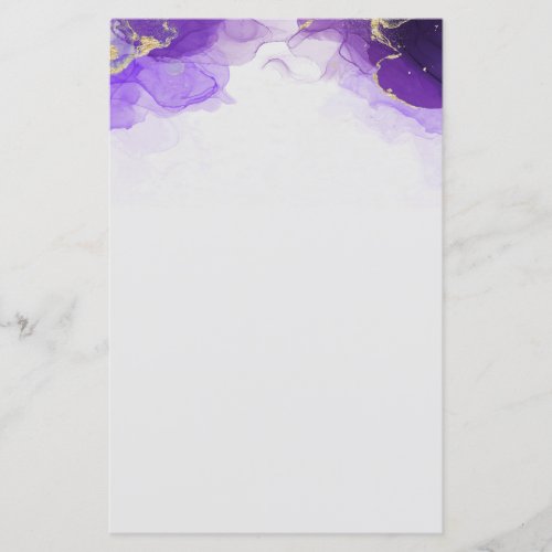 Purple watercolor marble Letterhead