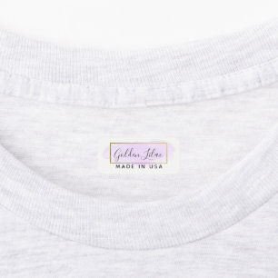 Purple Watercolor & Modern Gold Chic Clothing Labels