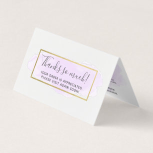Purple Watercolor Modern Gold Thank You Card