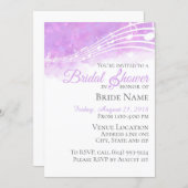 Purple Watercolor Musical Bridal Shower Invitation (Front/Back)