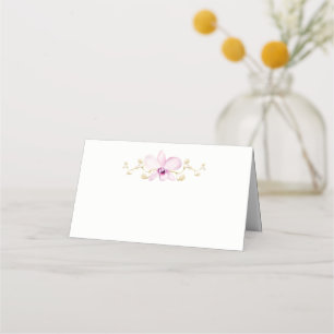 Purple Watercolor Orchid Floral Wedding Place Card