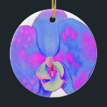 Purple watercolor Orchid painting Ceramic Ornament<br><div class="desc">Romantic tropical watercolor floral painting. Original artwork,  pink and purple  orchids.</div>