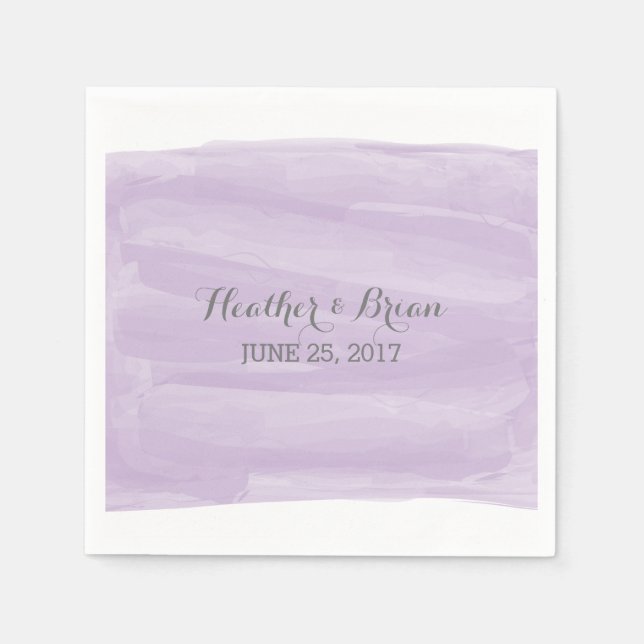 Purple Watercolor Paper Napkins (Front)