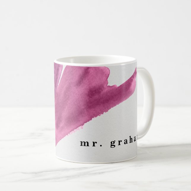 Purple Watercolor Personalized Coffee Mug (Front Right)
