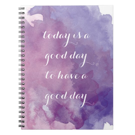 Purple Watercolor Positive Quote Notebook Zazzle