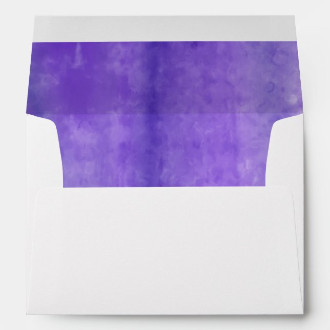 Purple Watercolor Printed Liner Envelope (Back (Bottom))