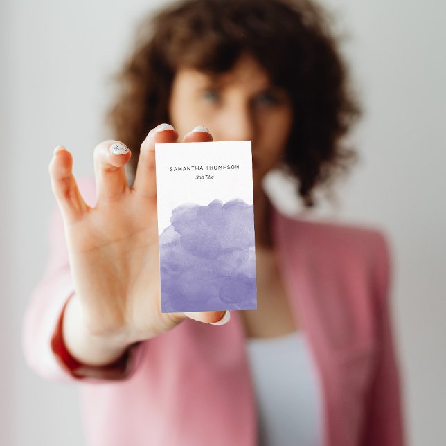 Purple Watercolor QR Code Social Media Icons  Business Card (Creator Uploaded)