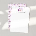 Purple Watercolor Rainbow Personalized Stationery Note Card<br><div class="desc">Stylish and cute personalized rainbow stationery note cards perfect for baby showers,  birthday parties,  and everyday use! Personalize the colorful rainbow stationery by adding your name or custom text. The note cards reverse to feature a watercolor rainbow pattern in shades of purple,  blush,  and pink.</div>