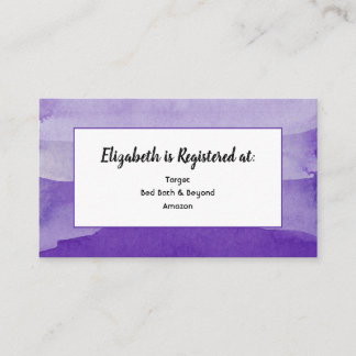 Purple Watercolor Registry Card