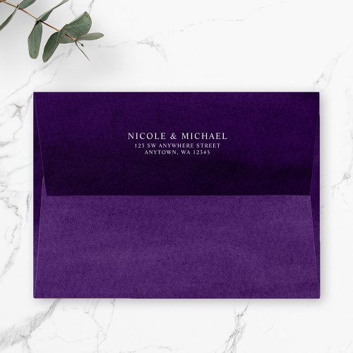 Purple Watercolor Return Address A7 Envelope