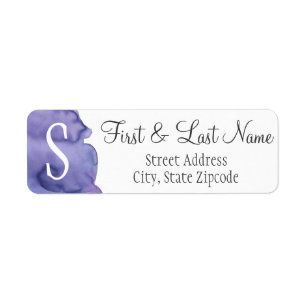Purple Watercolor Return Address Label