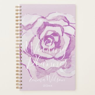 Purple Watercolor Rose | Personalized Planner
