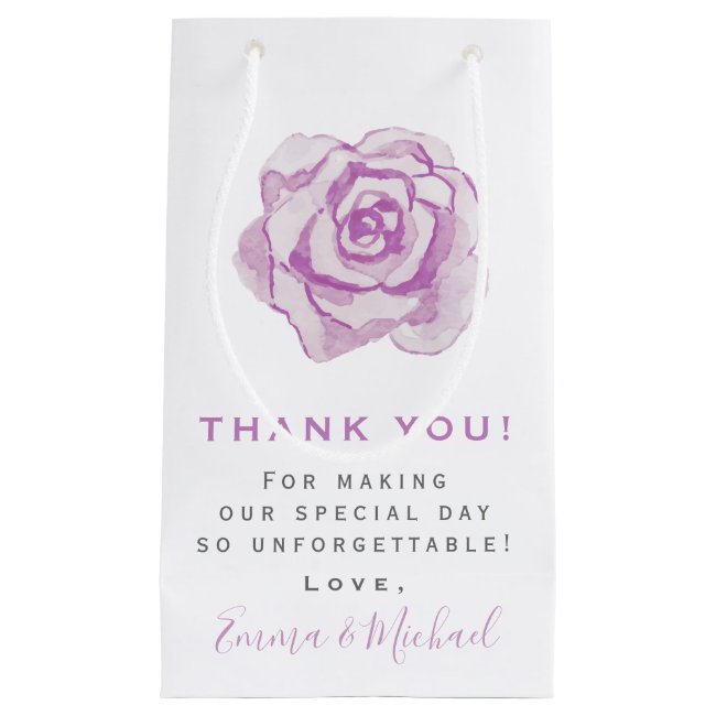 Purple watercolor Rose | Thank You Wedding