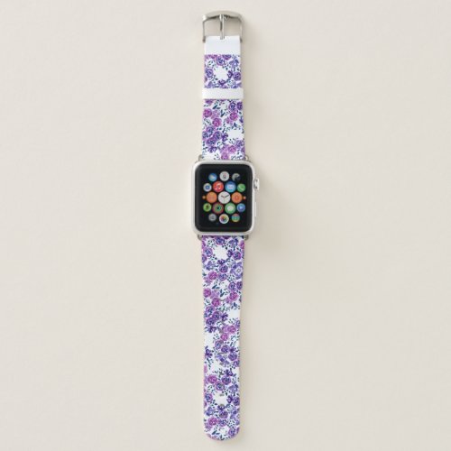 Purple Watercolor Roses Apple Watch Band