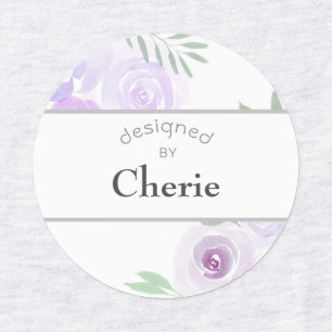 Purple Watercolor Roses Designed By Iron On Labels
