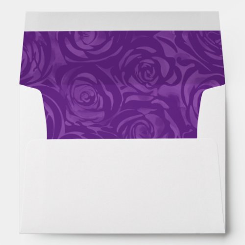 Purple Watercolor Roses Return Address Envelope