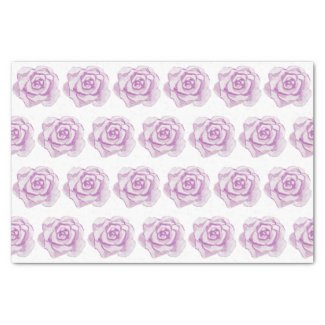 Purple Watercolor Roses Tissue Paper