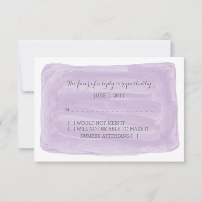 Purple Watercolor RSVP Card (Front)