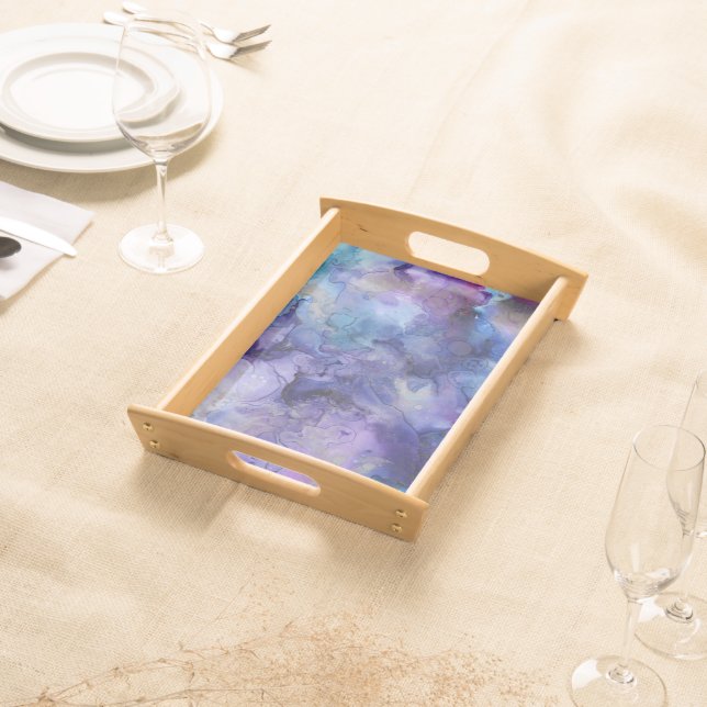 Purple watercolor  serving tray (Front)
