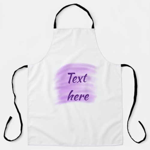 Purple watercolor splashes add text here custom pe apron