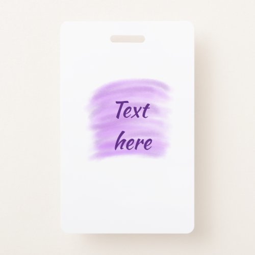 Purple watercolor splashes add text here custom pe badge
